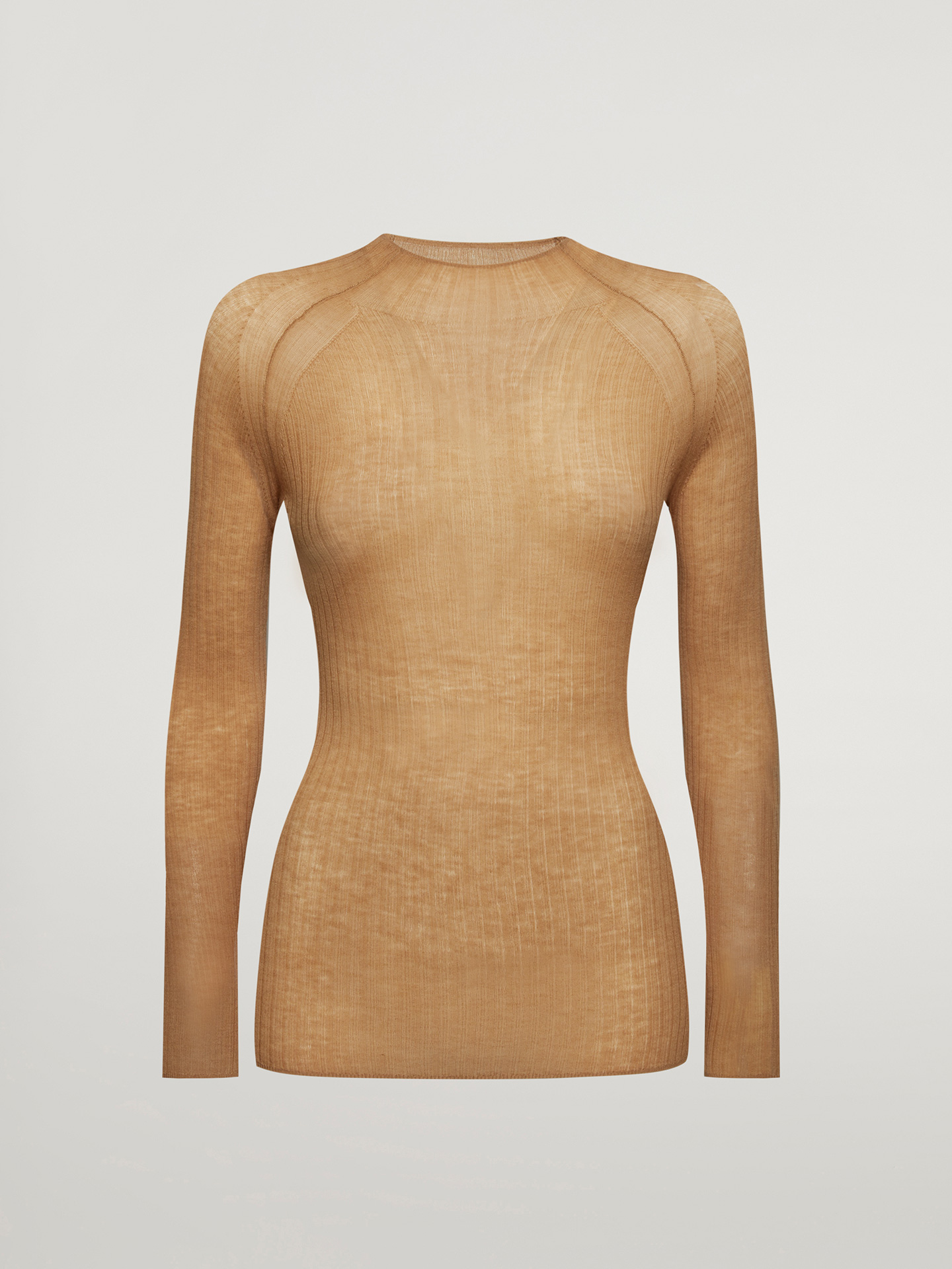 Wolford - Air Wool Contrast Top Long Sleeves, Frau, lion shade, Größe: S günstig online kaufen