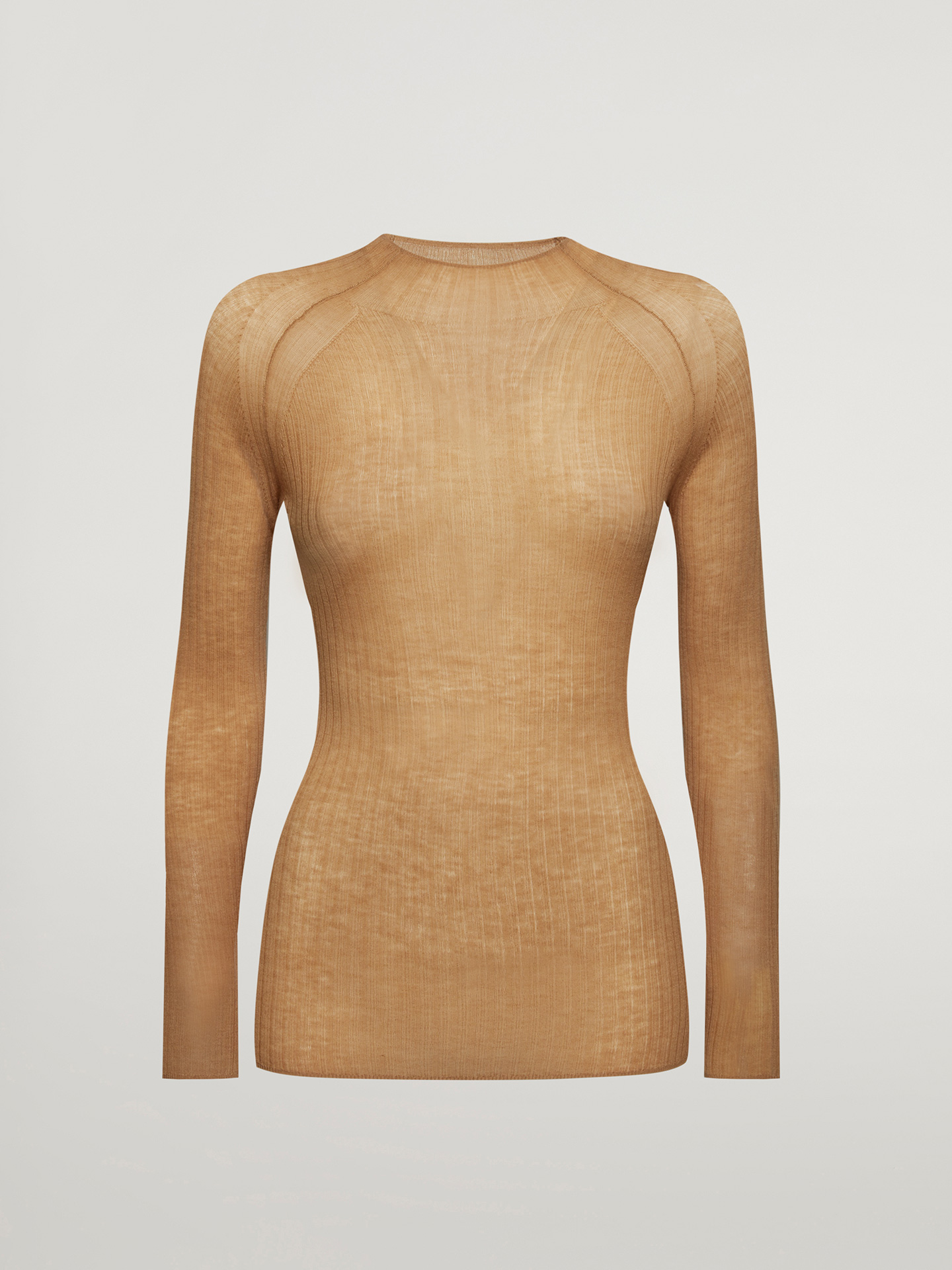 Wolford - Air Wool Contrast Top Long Sleeves, Frau, lion shade, Größe: M günstig online kaufen