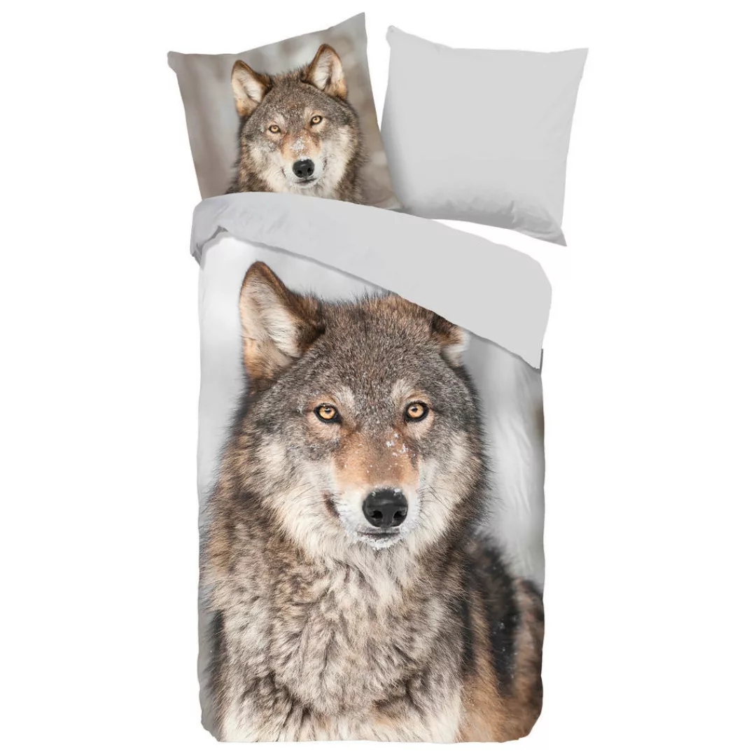 good morning Wendebettwäsche »Wolf«, (2 tlg.), mit Tierprint günstig online kaufen