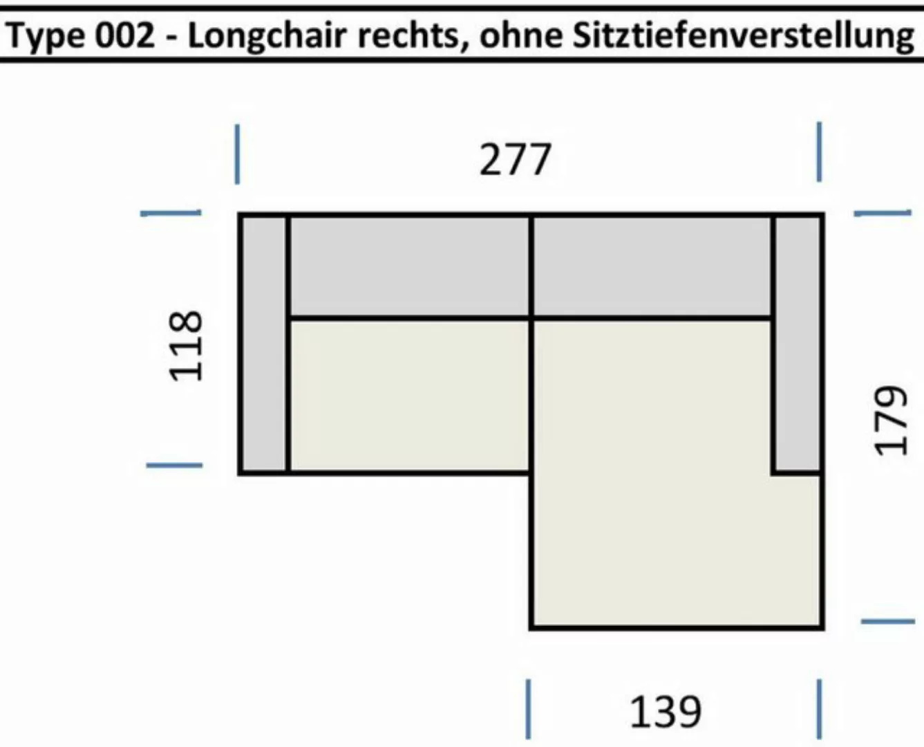 Iwaniccy Wohnlandschaft Kopfteilverstellungen, 2 Kissen, hellgrau - 277x108 günstig online kaufen