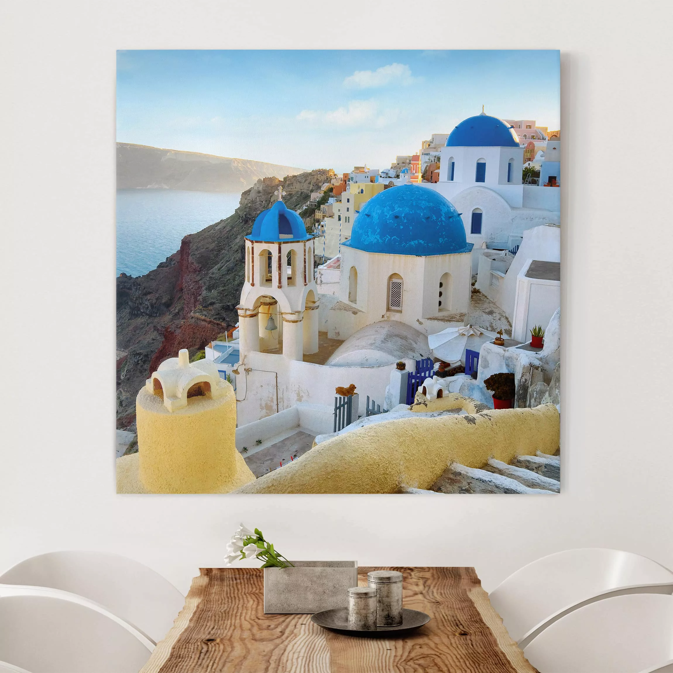 Leinwandbild Architektur & Skyline - Quadrat Santorini günstig online kaufen