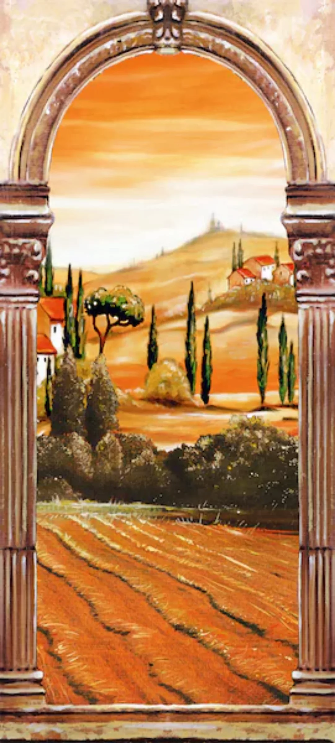 Papermoon Fototapete »Toscana - Türtapete«, matt günstig online kaufen