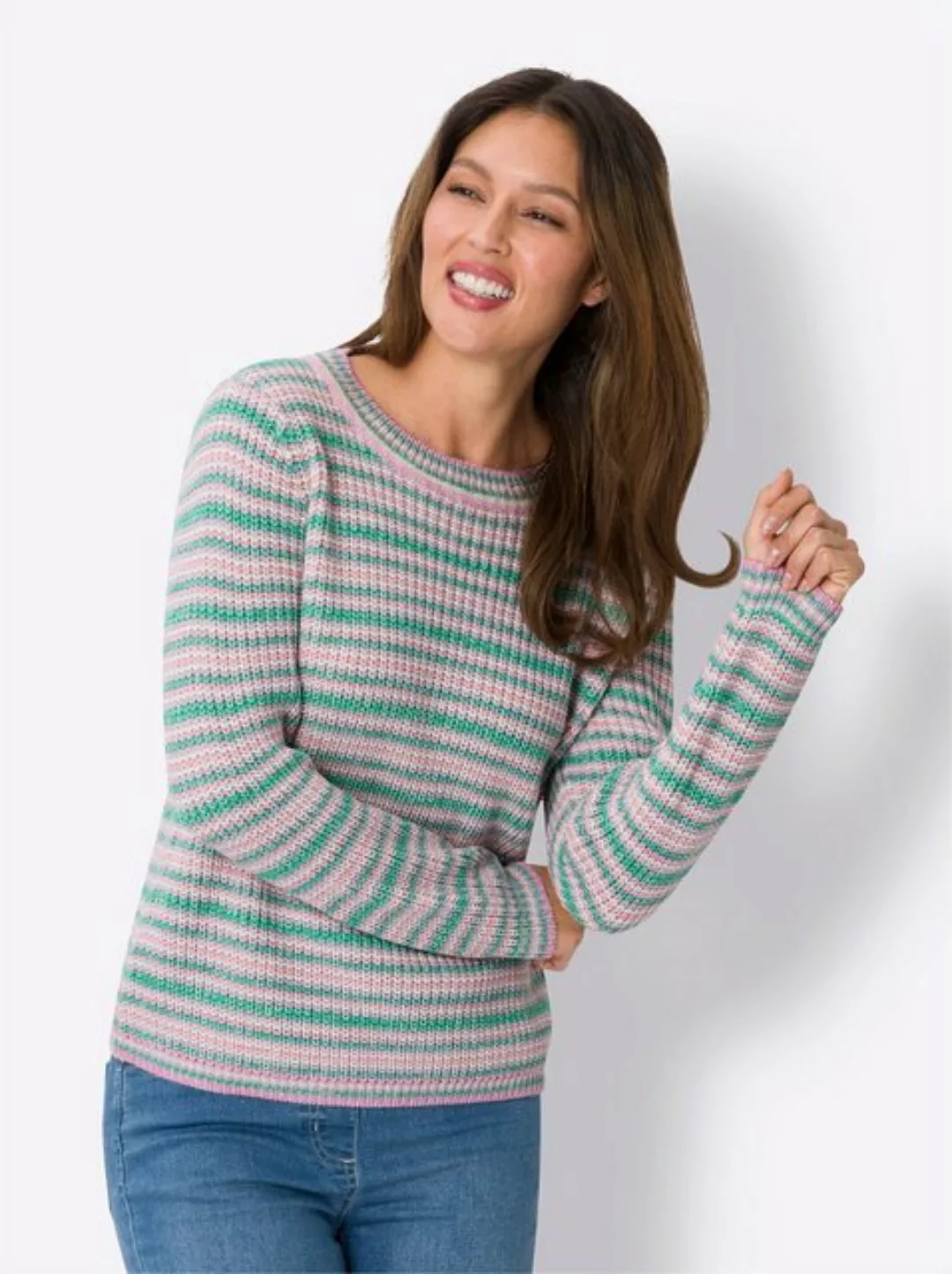 Sieh an! Strickpullover Rundhals-Pullover günstig online kaufen