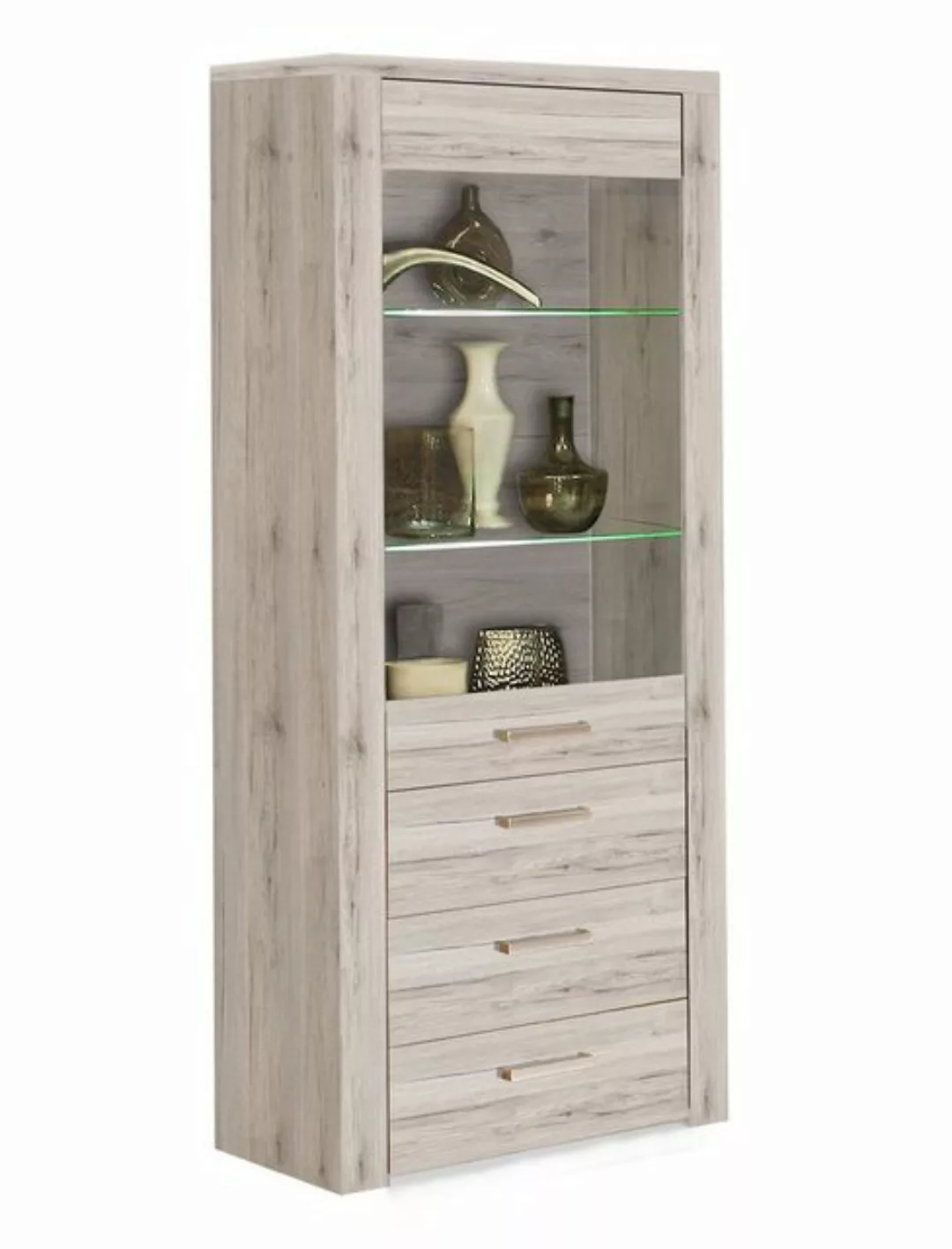 expendio Vitrine Phil 6 sandeiche 77x198x41 cm mit Glasbodenbeleuchtung günstig online kaufen