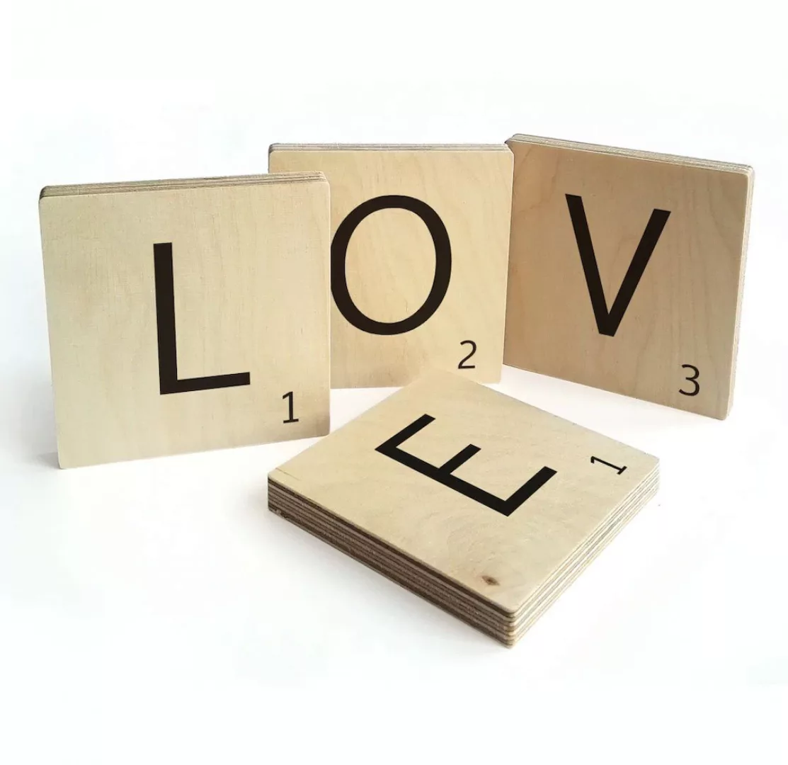 Wall-Art Wandspruch "Scrabble Deko Buchstaben Love", (Set, 4 St., Schöne Wa günstig online kaufen