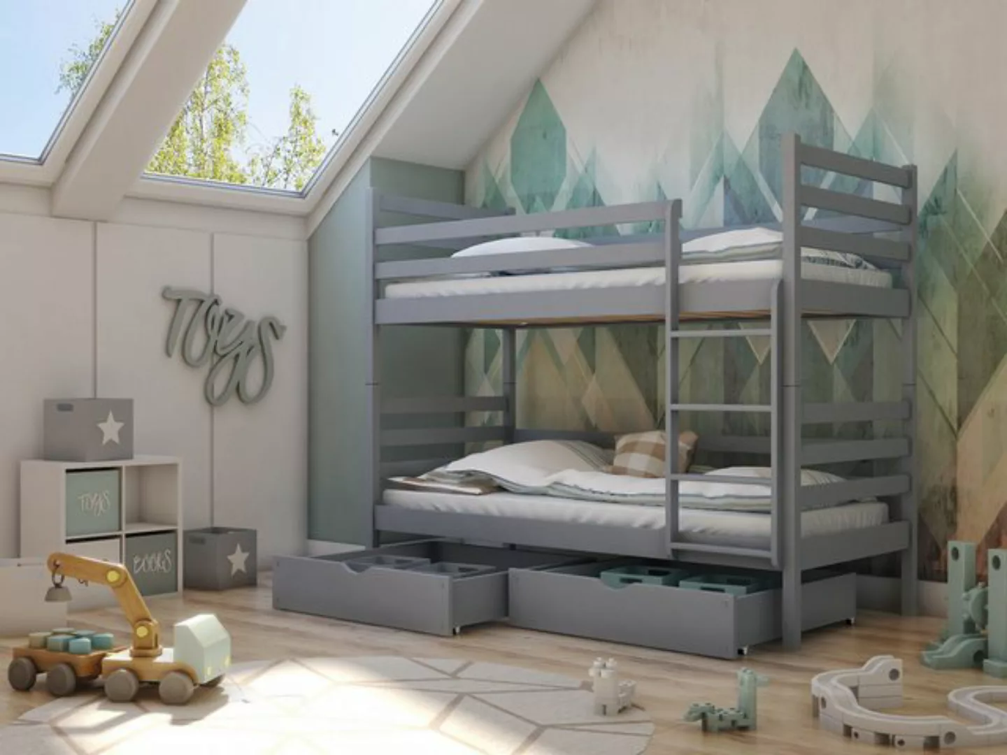 thematys Etagenbett Stockbett Hochbett mit zwei Schubladen Kinderbett (für günstig online kaufen
