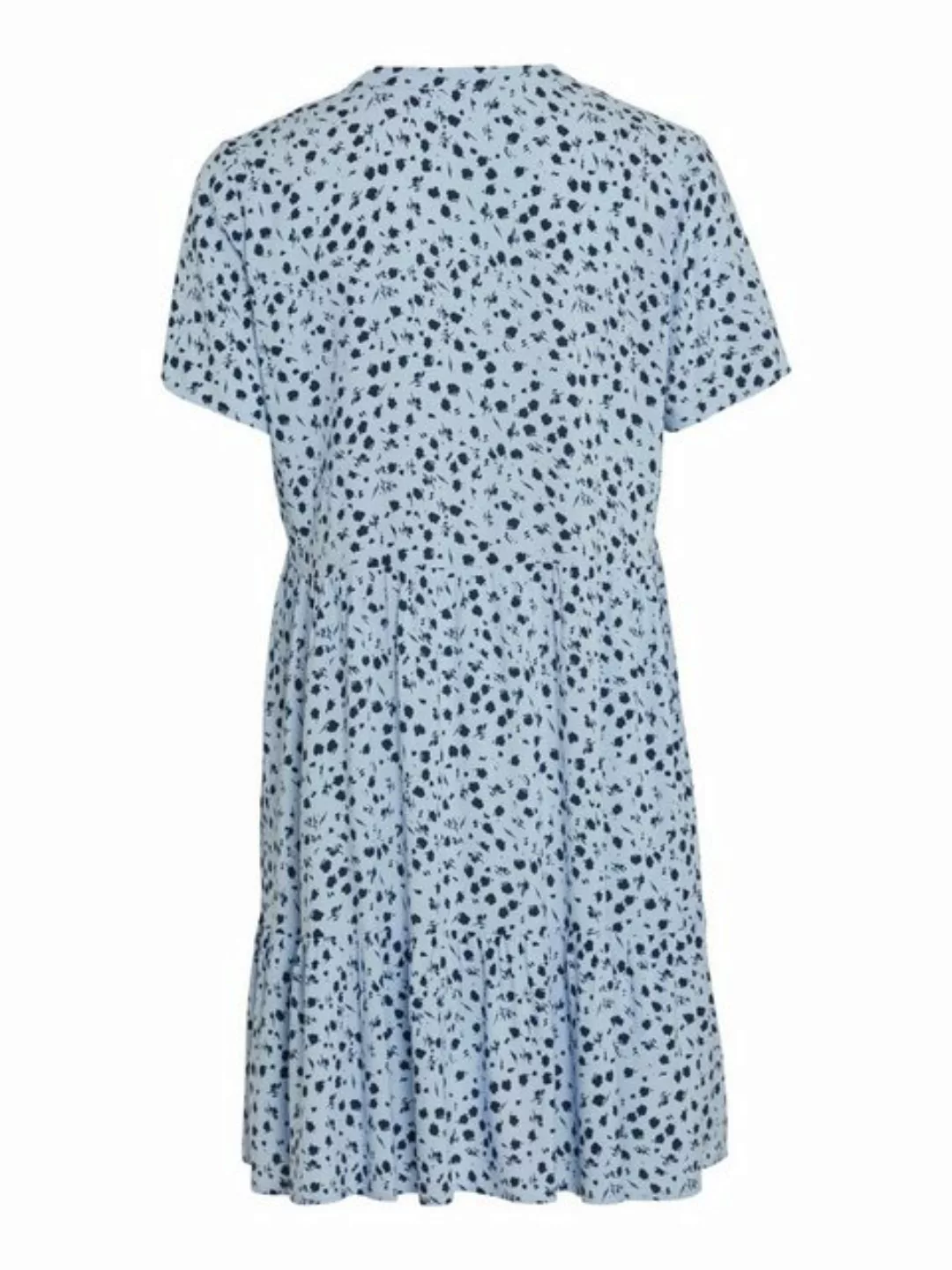 Vila Shirtkleid Lockeres Sommer Dress Stufen-Look Volant Kleid mit V-Neck ( günstig online kaufen