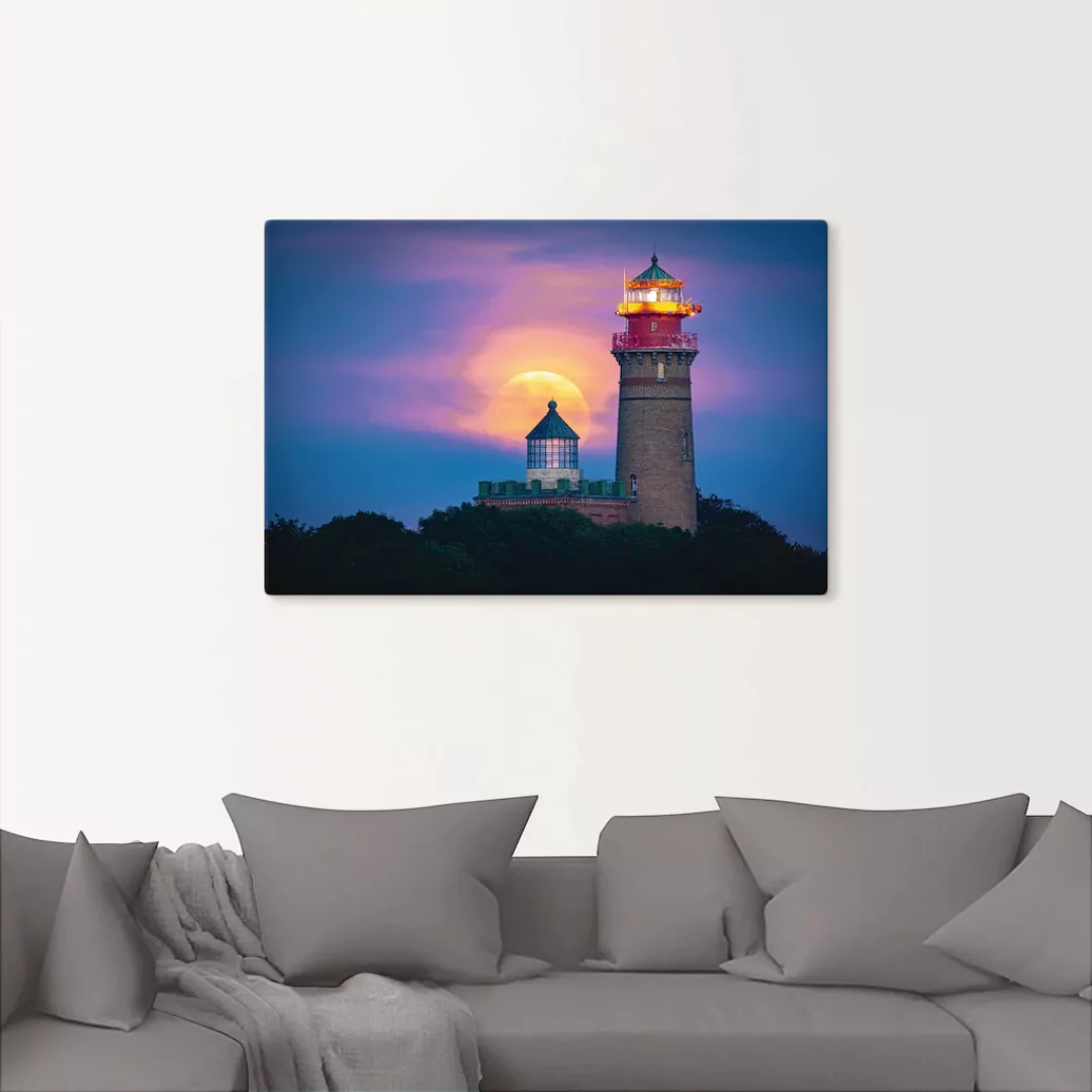 Artland Leinwandbild "Mondaufgang am Kap Arkona", Gebäude, (1 St.), auf Kei günstig online kaufen