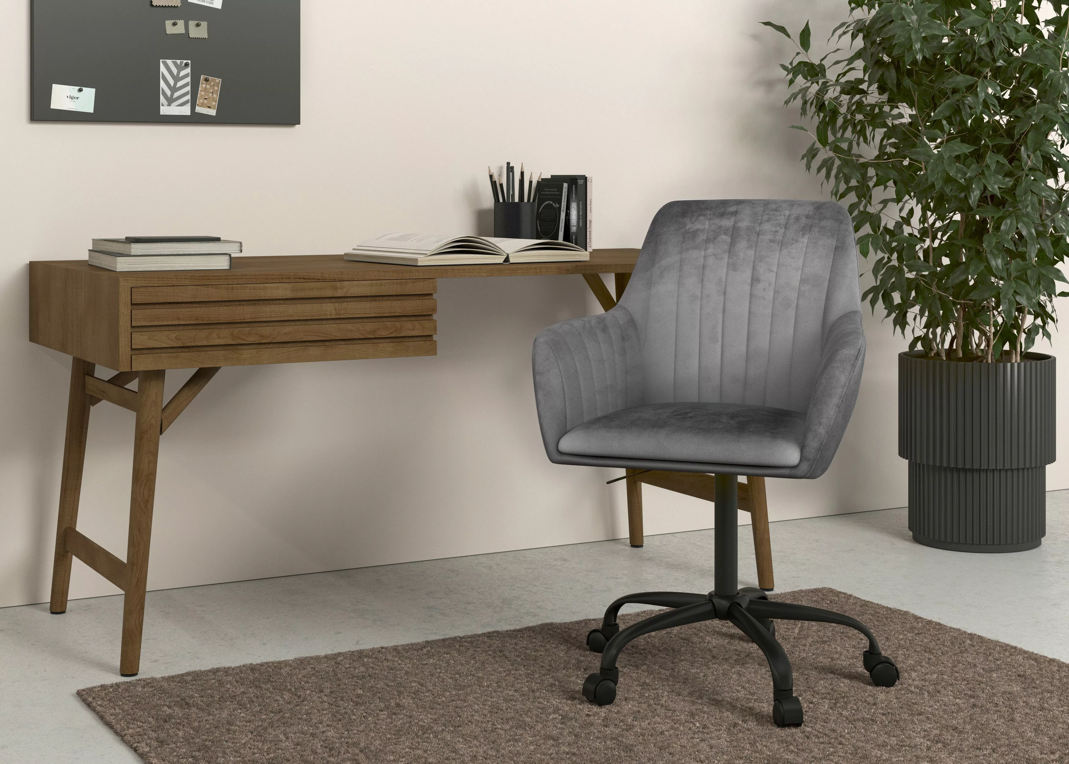 INOSIGN Bürostuhl Perry2, eleganter Samtstuhl, schwarzes günstig online kaufen