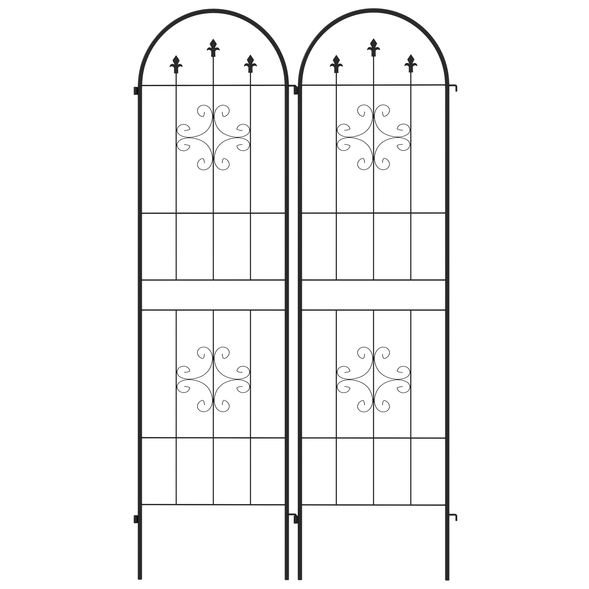 Outsunny Lot de 2 Gartenrankgitter, Rankhilfe für Kletterpflanzen aus Stahl günstig online kaufen