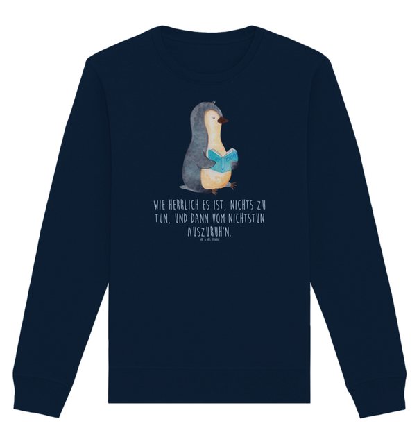 Mr. & Mrs. Panda Longpullover Größe S Pinguin Buch - French Navy - Geschenk günstig online kaufen