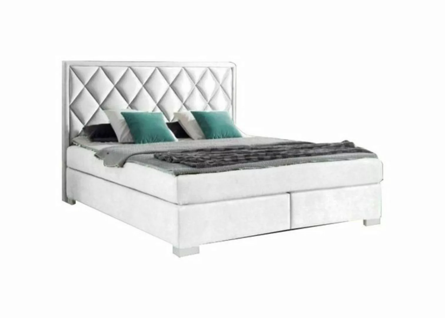 Xlmoebel Bett Luxus Boxspring Bett Beige Stoff Doppel Design Möbel (Bett), günstig online kaufen