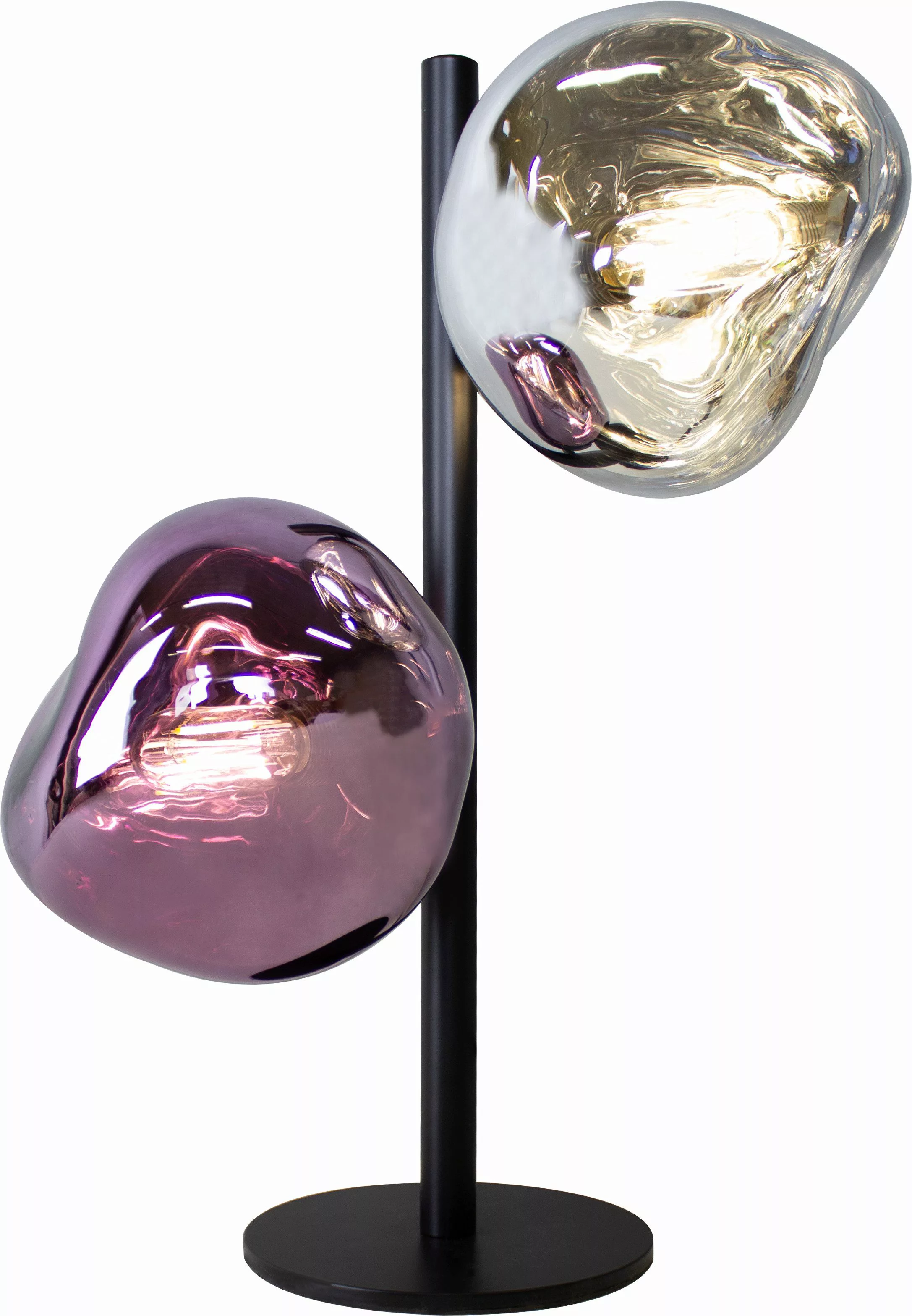 Tischlampe Canopus violett/silber Höhe 40 cm 2-flg Glas E14 günstig online kaufen