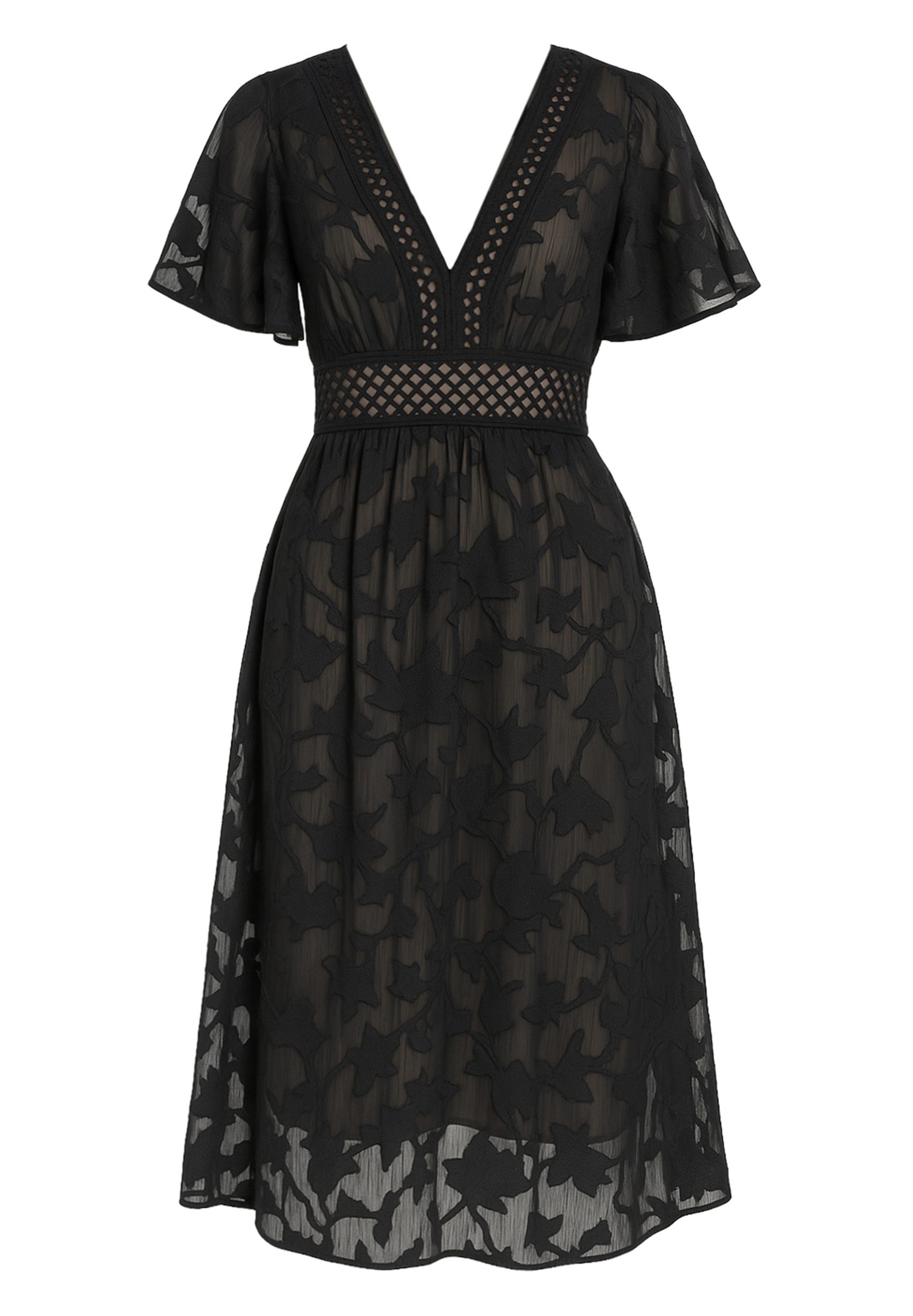 Goddiva Midikleid Jacquard Lurex Burnout A günstig online kaufen