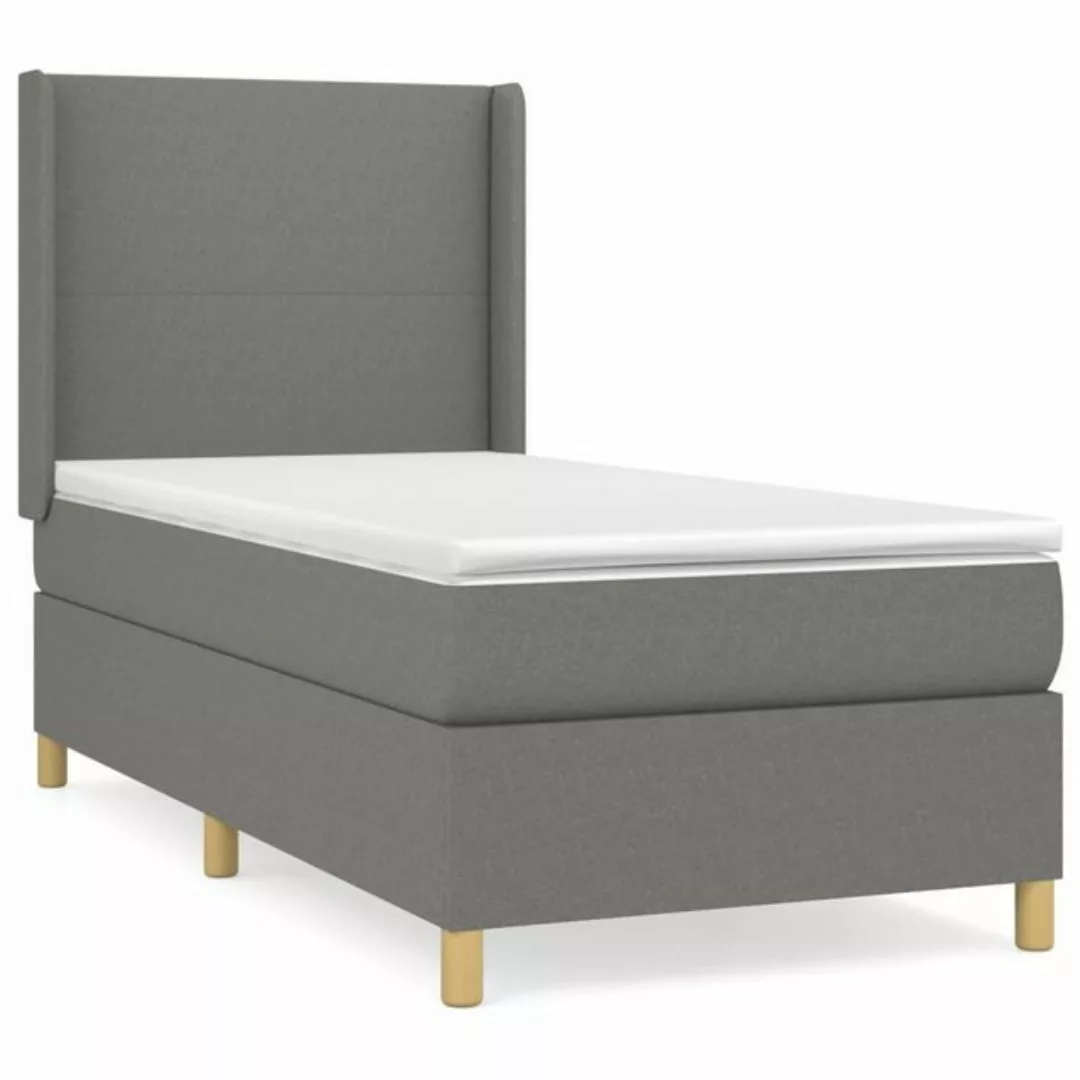 furnicato Bett Boxspringbett mit Matratze Dunkelgrau 80x200 cm Stoff günstig online kaufen