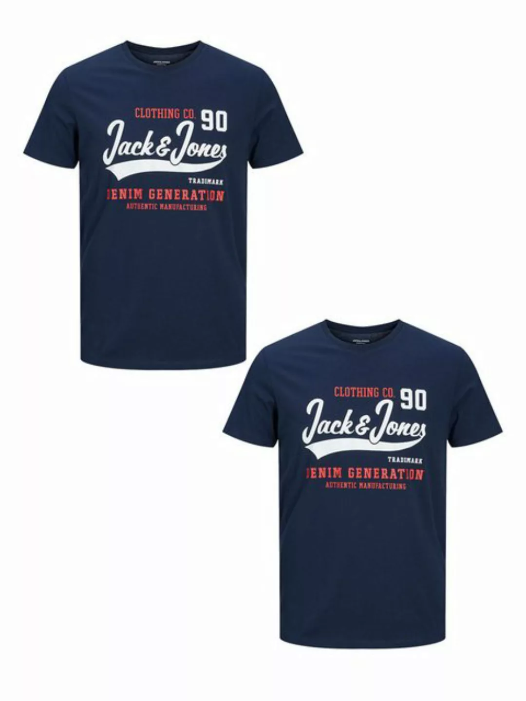 Jack & Jones T-Shirt 2-er Stück Pack Logo T-Shirts Rundhals Shirt JJELOGO ( günstig online kaufen