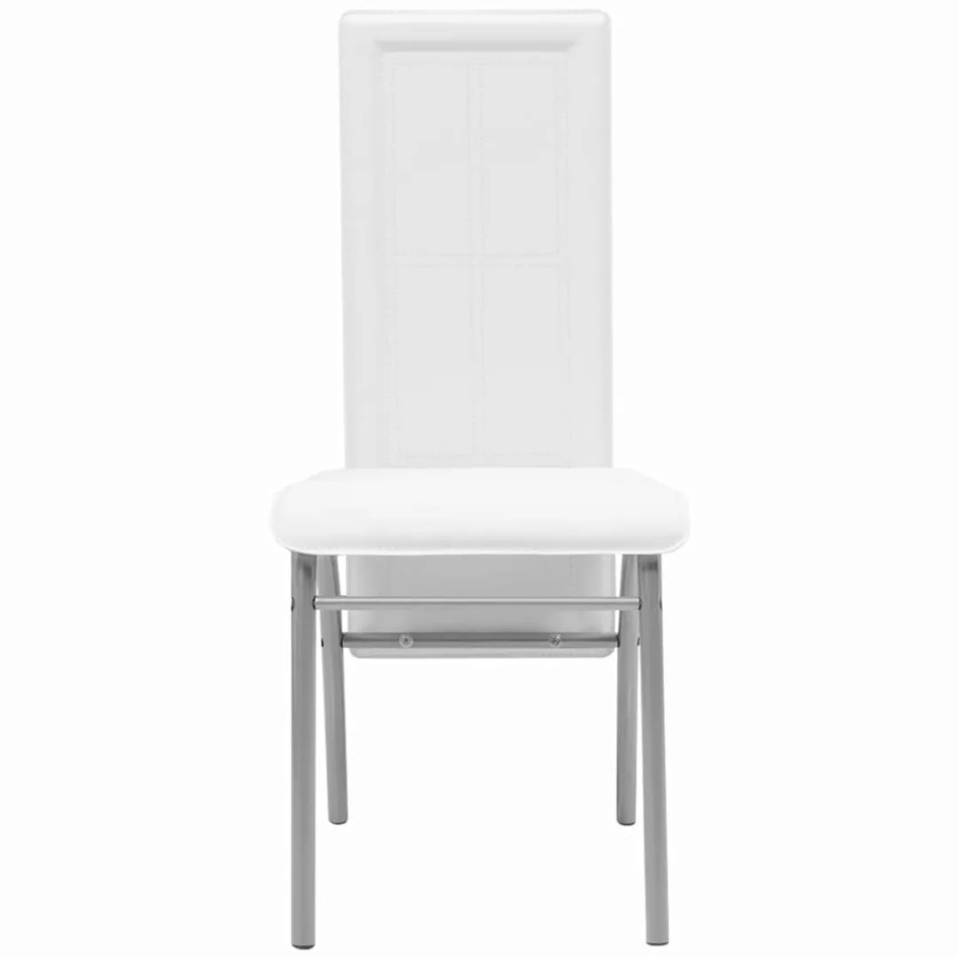 Esszimmerstühle 6 Stk. Weiß Kunstleder günstig online kaufen