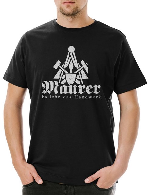 Urban Backwoods Print-Shirt Maurer Es Lebe Das Handwerk Herren T-Shirt Zunf günstig online kaufen