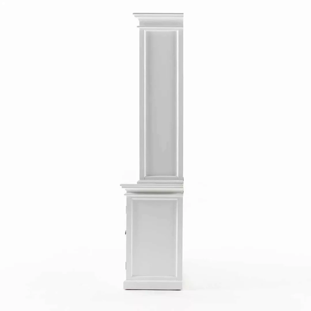 Wohnzimmervitrinenschrank im weißen Landhausstil 220 cm hoch günstig online kaufen