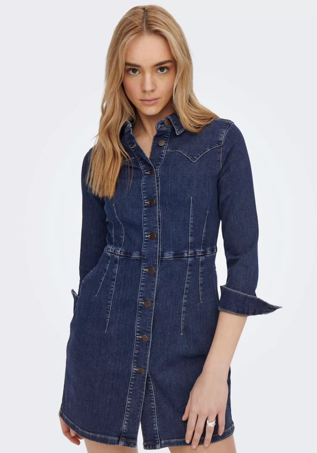 ONLY Jeanskleid "ONLRIKA LS STRETCH DNM DRESS CRO" günstig online kaufen