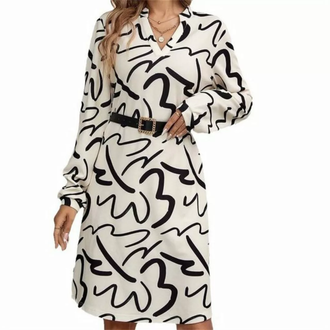 AFAZ New Trading UG Sommerrock Bedrucktes Kleid mit V-Ausschnitt und Sinn f günstig online kaufen