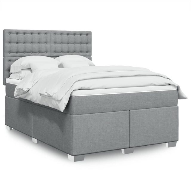 vidaXL Boxspringbett mit Matratze Hellgrau 140x200 cm Stoff2100031 günstig online kaufen