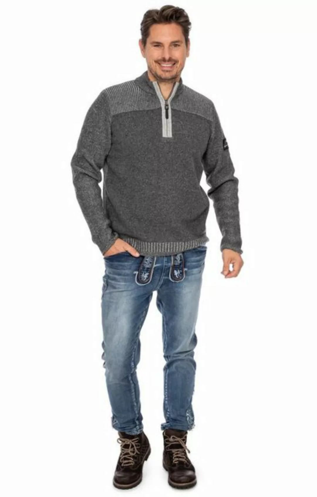 Spieth & Wensky Strickpullover Strickpullover ANTONIUS anthrazit günstig online kaufen