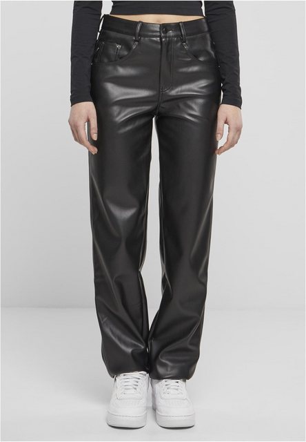 URBAN CLASSICS Lederhose Ladies Straight Leg Synthetic Leather Pants günstig online kaufen