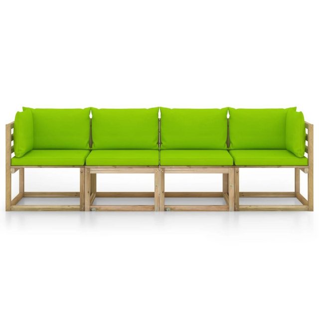 furnicato Loungesofa Gartensofa 4-Sitzer mit Kissen in Hellgrün, 1 Teile günstig online kaufen