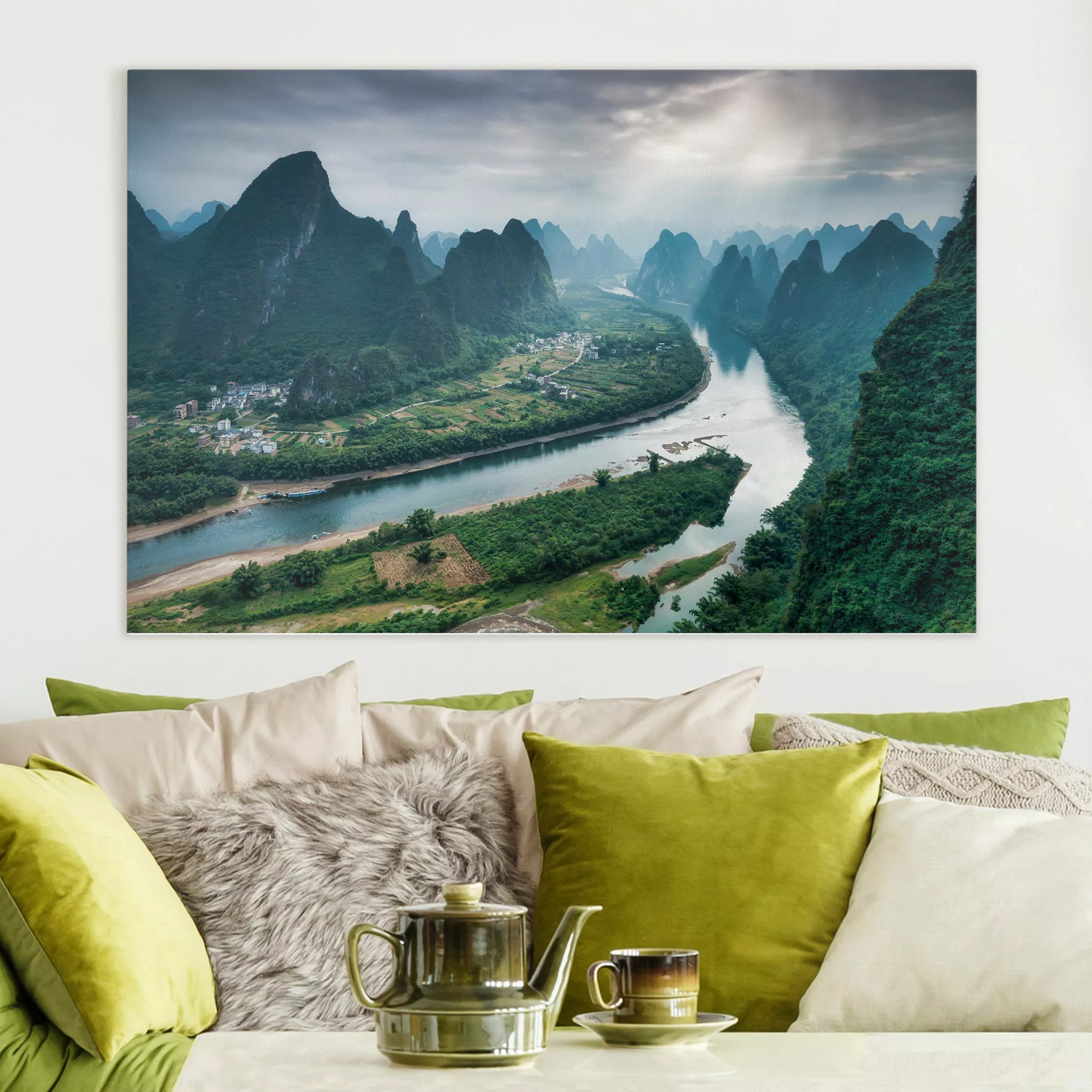 Leinwandbild Talblick über den Li-Fluss günstig online kaufen