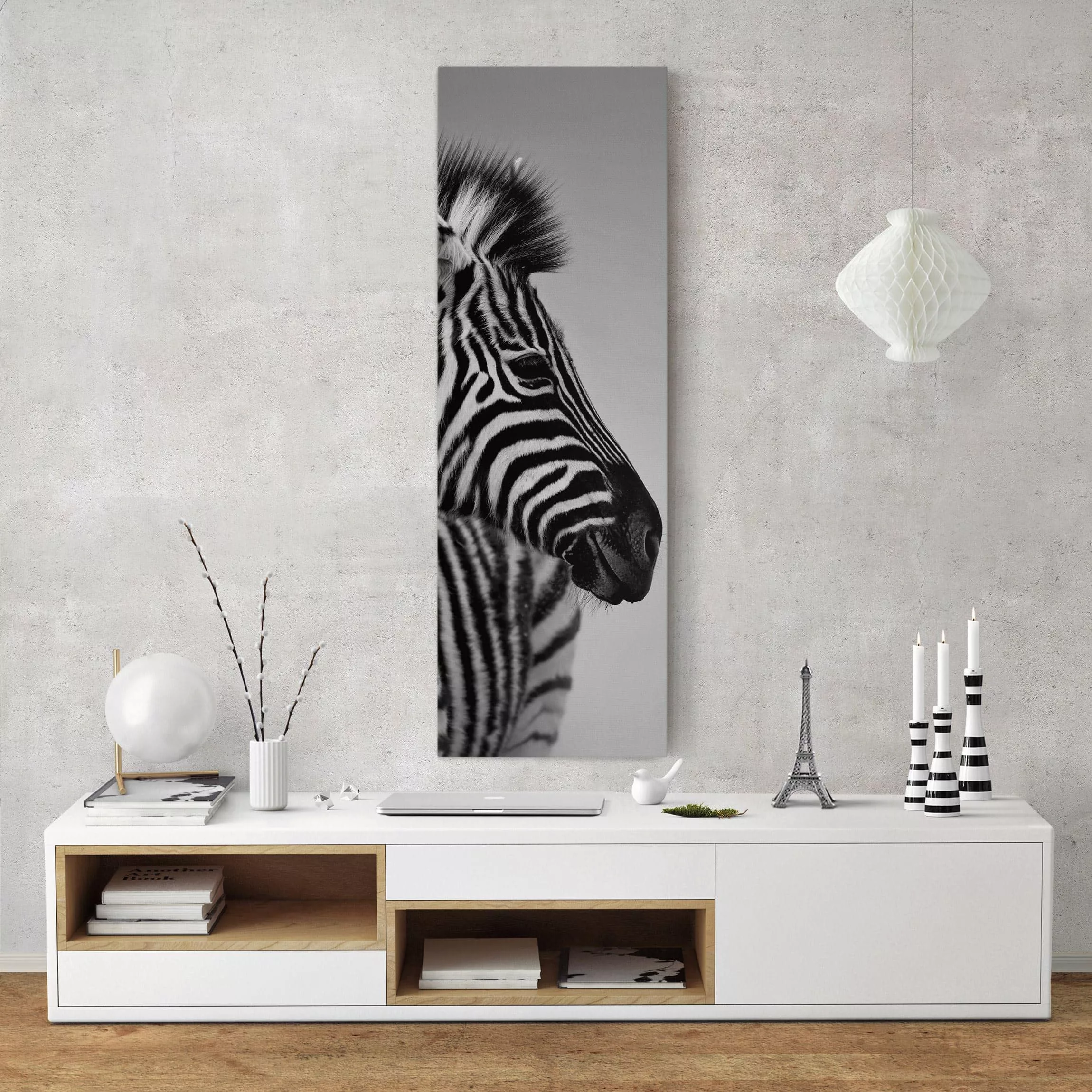Leinwandbild Tiere - Hochformat Zebra Baby Portrait II günstig online kaufen