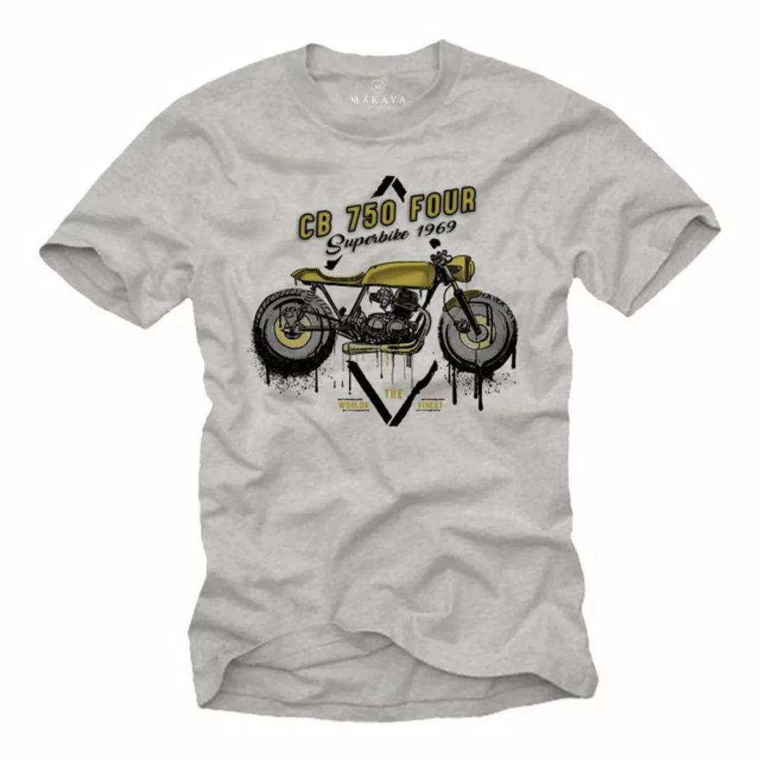 MAKAYA Print-Shirt Herren Coole Lustige Motorrad Motive Witzige Biker Gesch günstig online kaufen