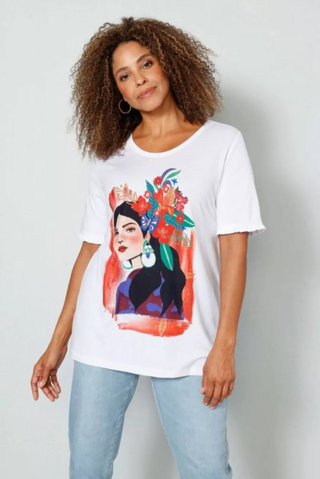 MIAMODA Rundhalsshirt T-Shirt Frauen-Motiv Halbarm günstig online kaufen