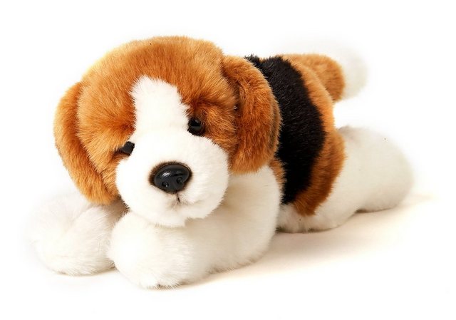Uni-Toys Kuscheltier Welpe, liegend - versch. Hunde - 23/24 cm (Länge) - Pl günstig online kaufen