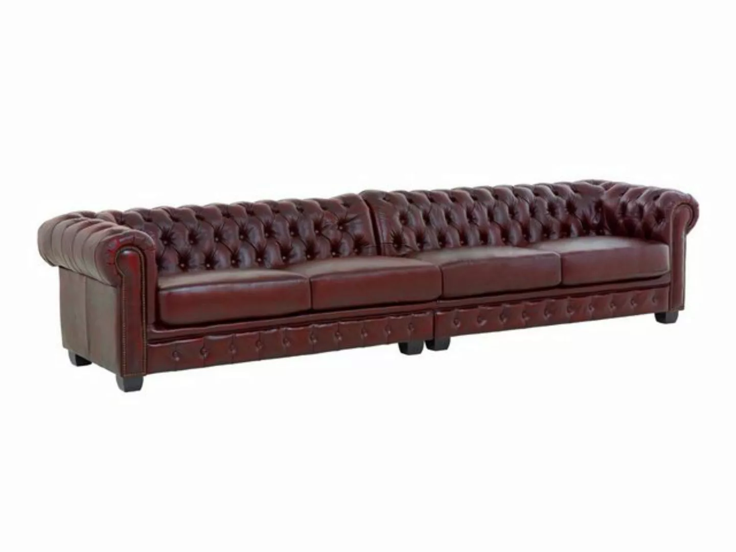 massivum Sofa Chesterfield 6-Sitzer Echtleder rot, 1 Teile günstig online kaufen