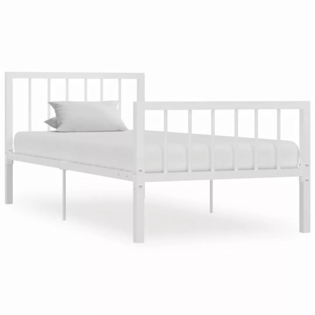 furnicato Bett Bettgestell Weiß Metall 100 × 200 cm günstig online kaufen