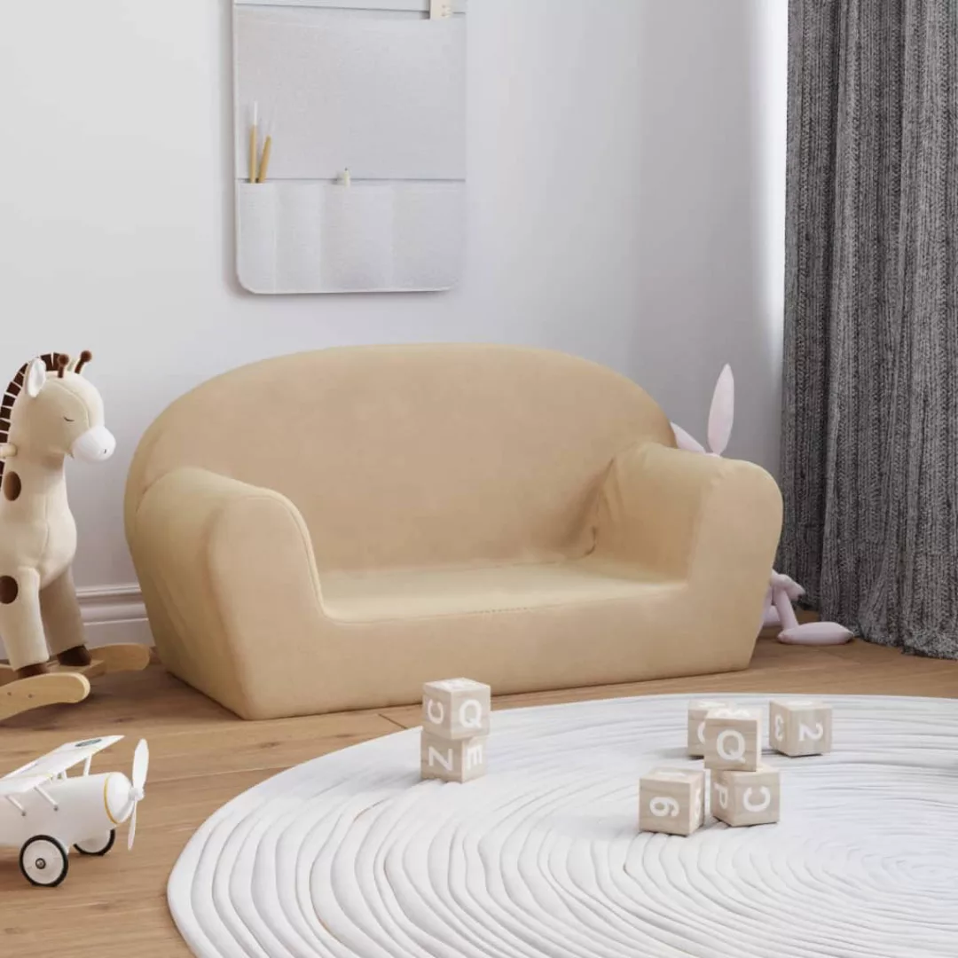 Vidaxl Kindersofa 2-sitzer Creme Weich Plüsch günstig online kaufen