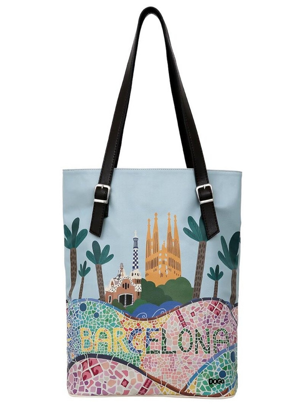 DOGO Umhängetasche "Tall Bag Damen Schultertasche The Mosaics Of Barcelona günstig online kaufen