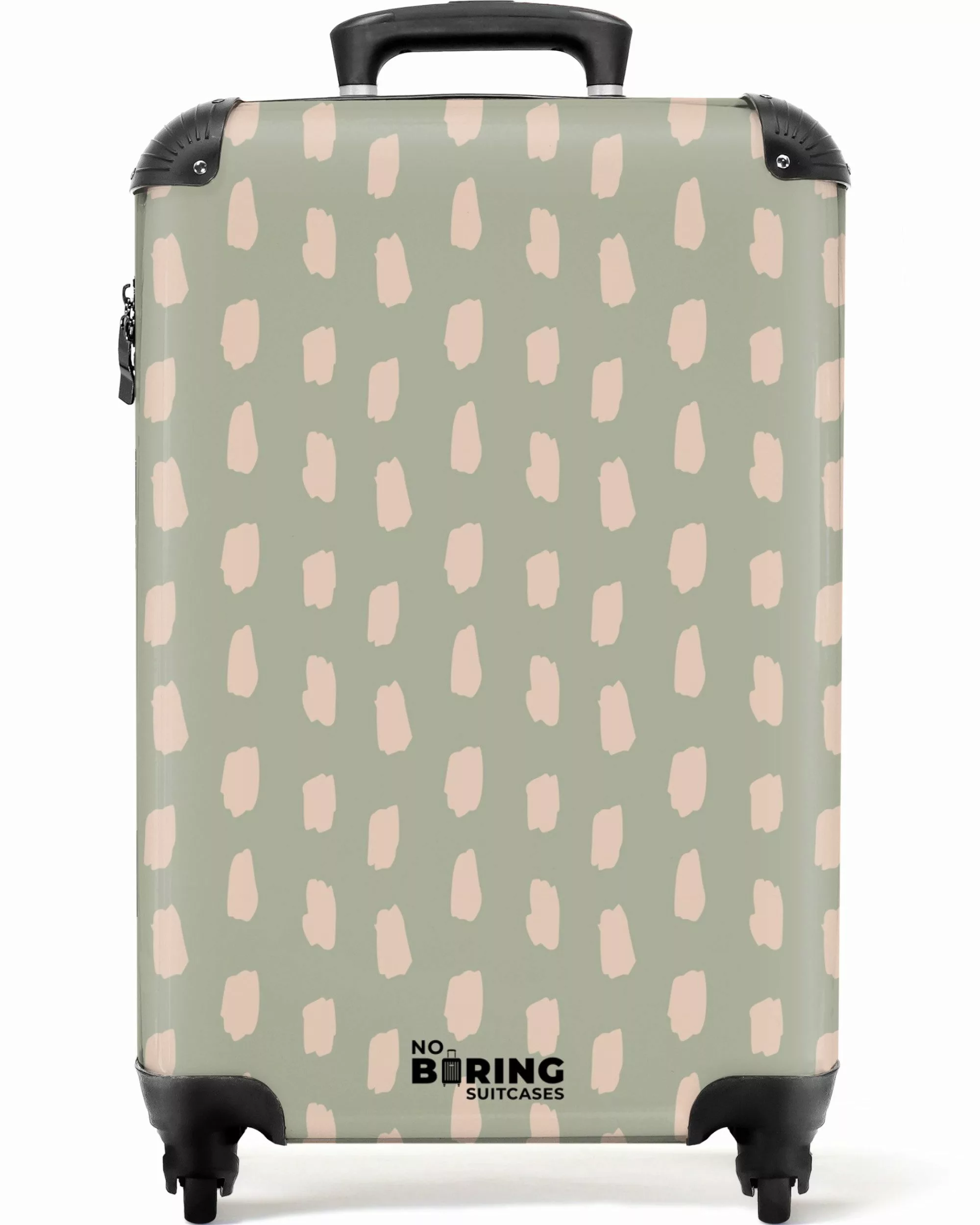 NoBoringSuitcases.com© Hartschalen-Trolley Grün mit beigen Flecken günstig online kaufen