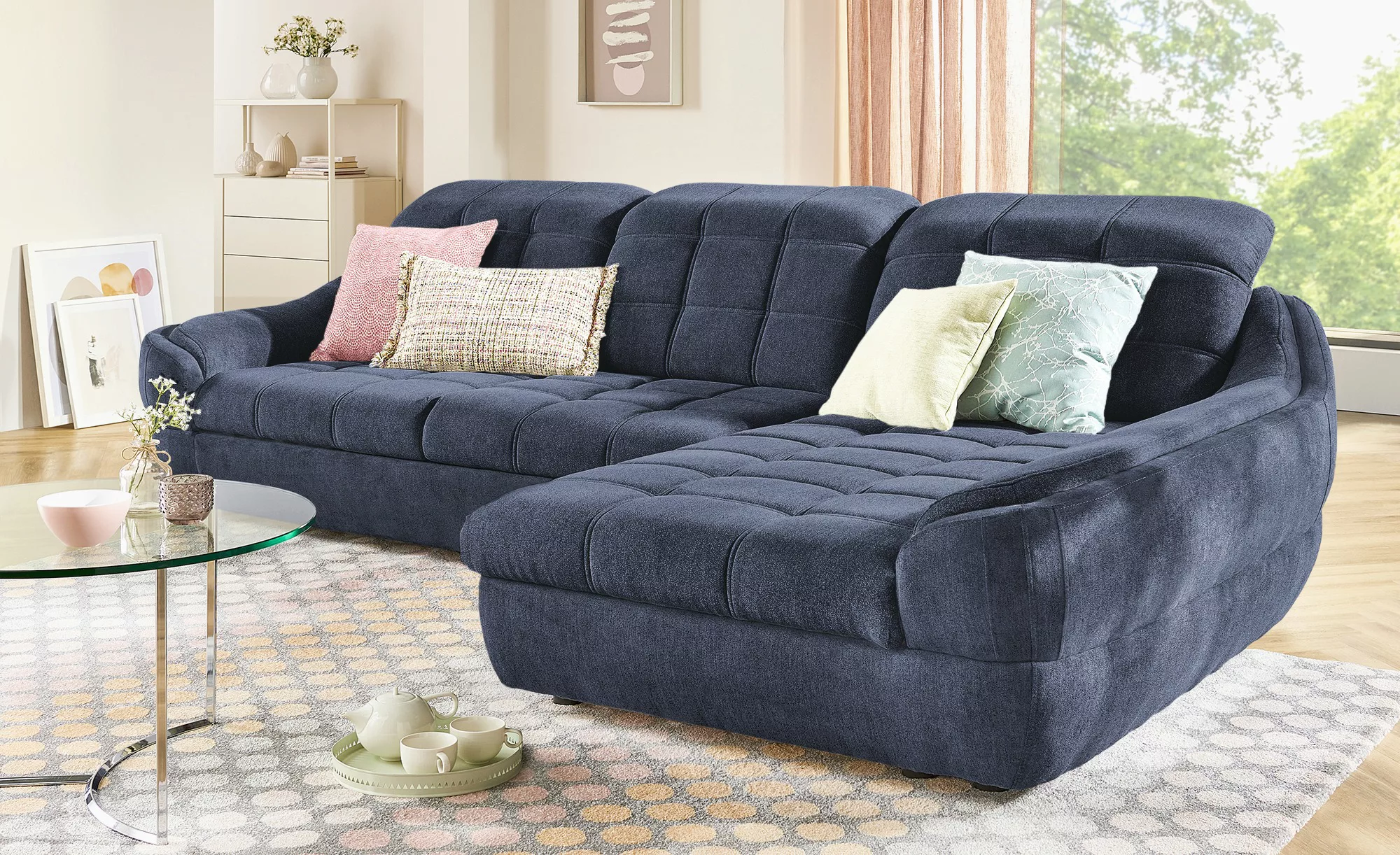 switch Ecksofa  Infinity ¦ blau ¦ Maße (cm): B: 292 H: 93 T: 179.0 Polsterm günstig online kaufen