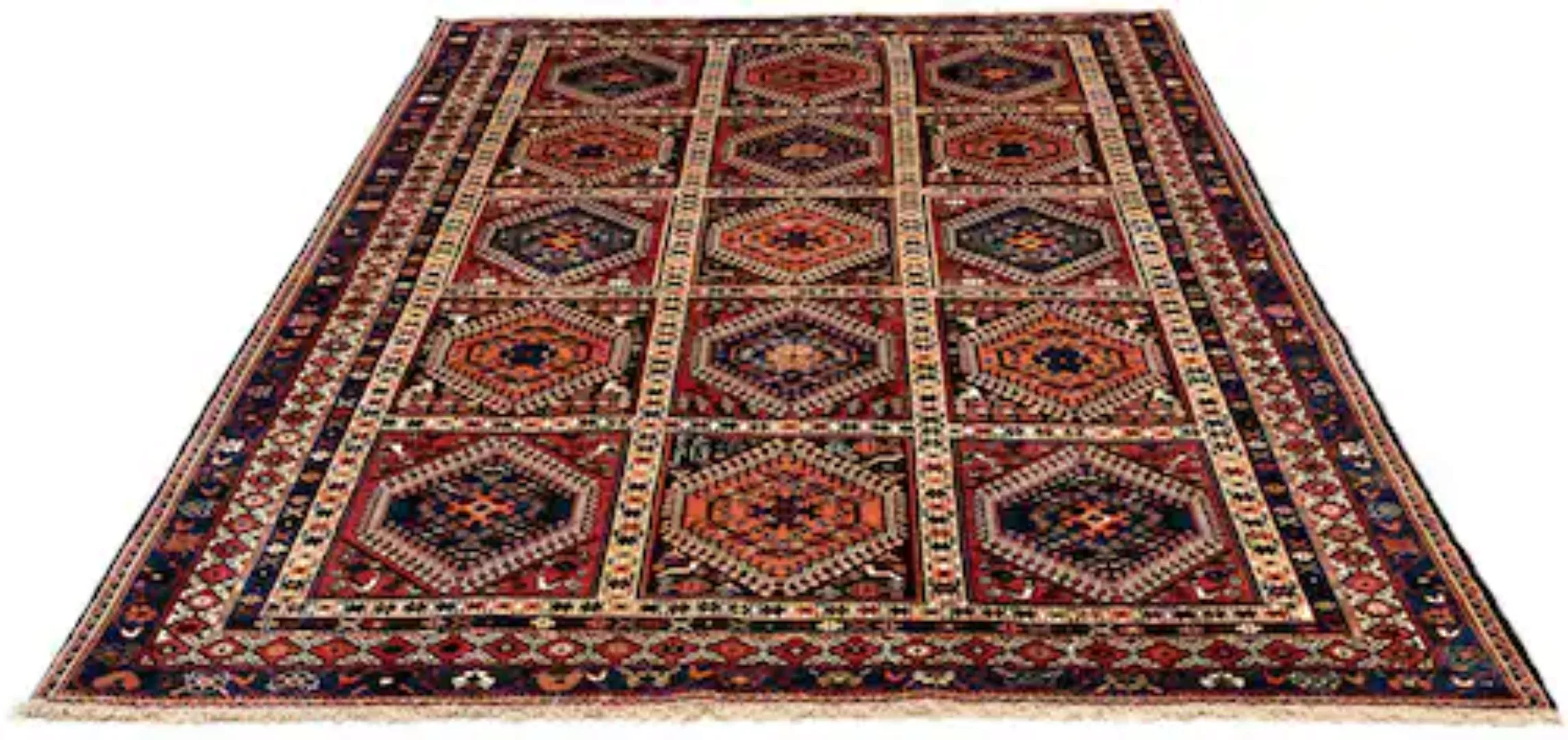 morgenland Wollteppich »Yalameh Durchgemustert Blu scuro 312 x 215 cm«, rec günstig online kaufen