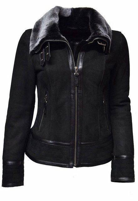 Zimmert Leather Lederjacke BM-Anthrazit Lammfelljacke Kuschelkragen günstig online kaufen