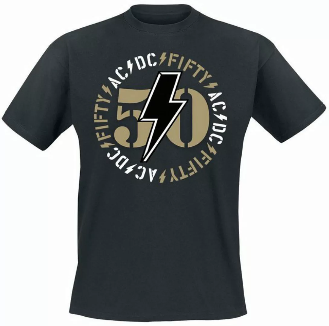 AC/DC Print-Shirt AC/DC Fifty Bold Emblem Männer T-Shirt schwarz Neu günstig online kaufen