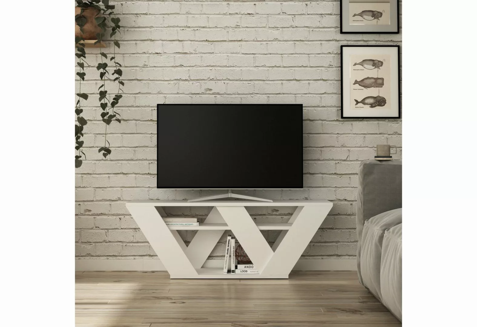 Decortie TV-Schrank Pipralla Moderner TV-Ständer Multimedia Mit Einlegeböde günstig online kaufen