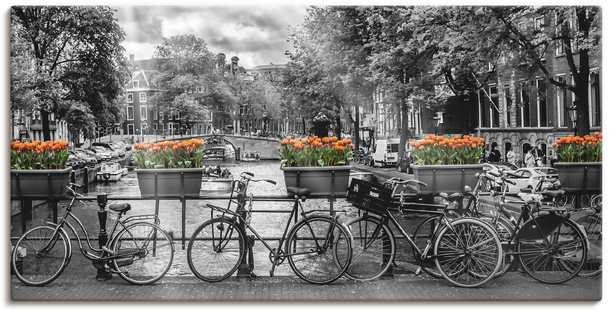 Artland Wandbild "Amsterdam Herengracht I", Fahrräder, (1 St.), als Leinwan günstig online kaufen