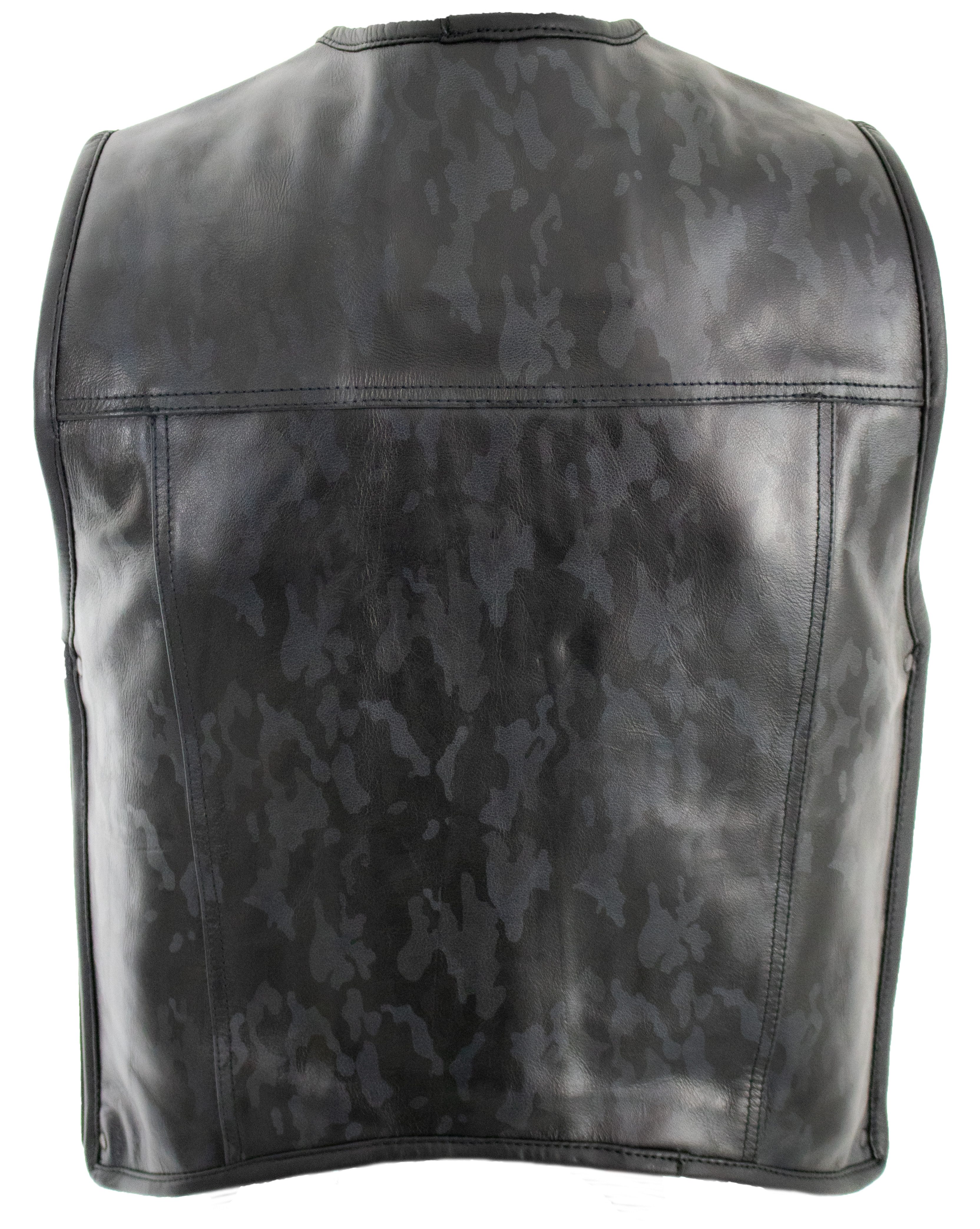 MDM Lederweste Schwarz Camouflage Herren Leder günstig online kaufen