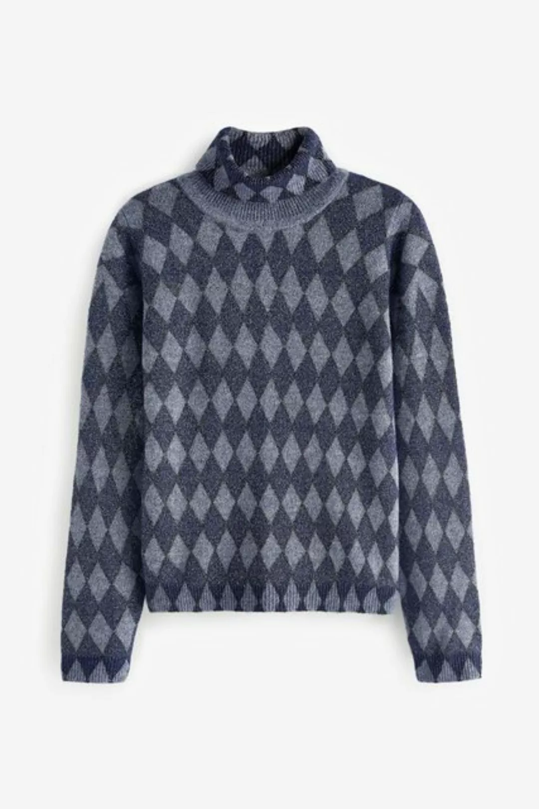 Next Rollkragenpullover Glitzernder Rollkragenpullover mit Argyle-Muster (1 günstig online kaufen