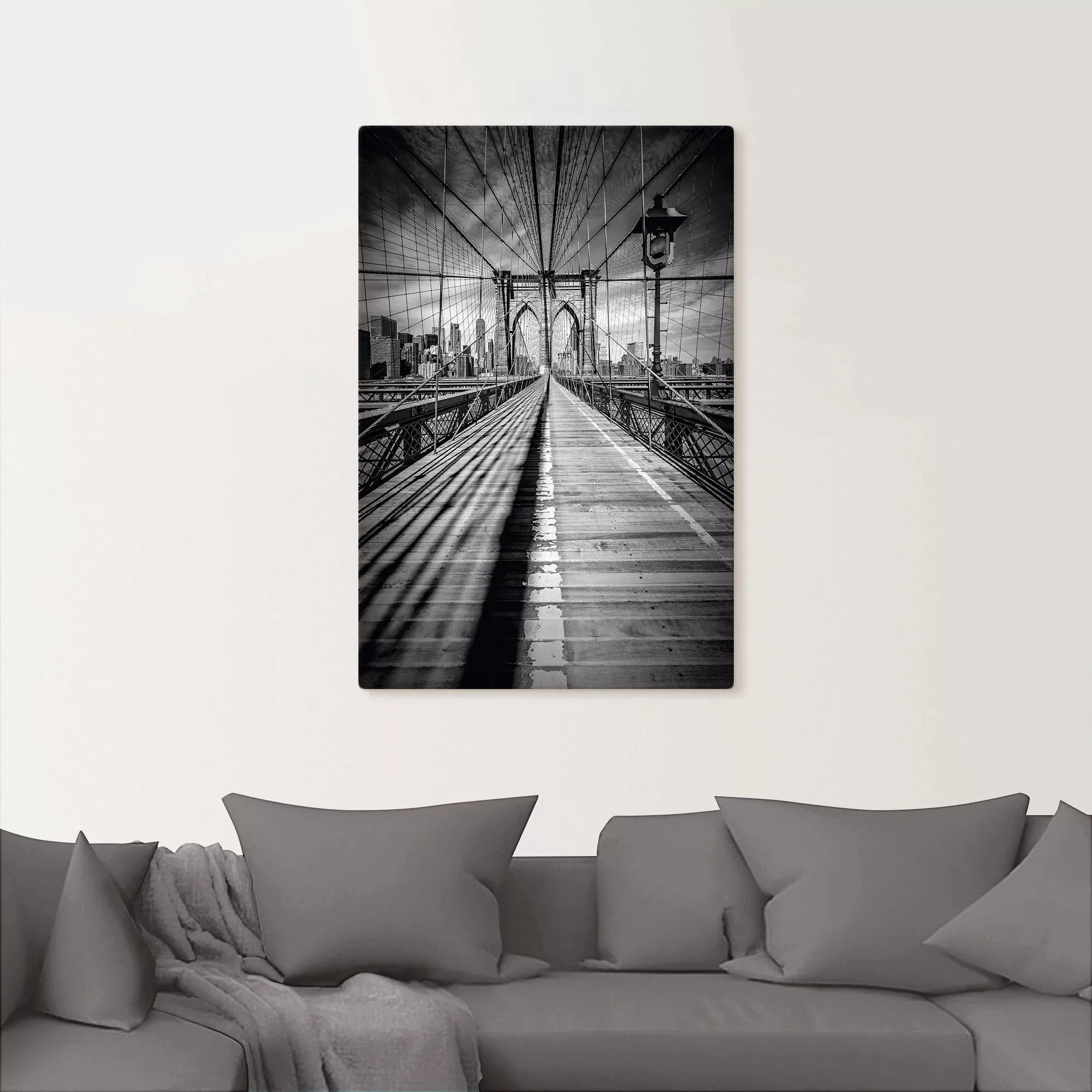 Artland Wandbild "Brooklyn Bridge, New York City Monochrom", New York, (1 S günstig online kaufen