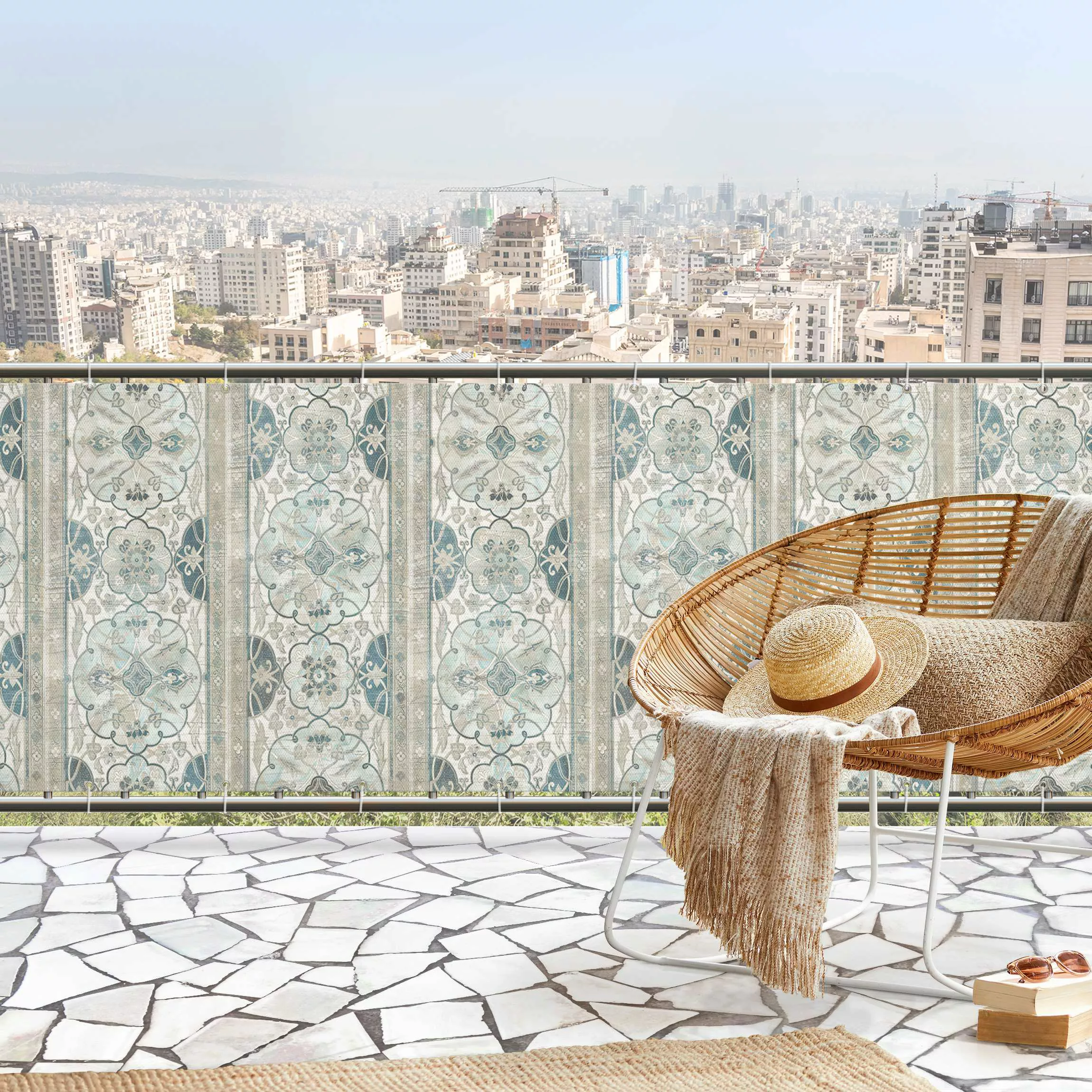 Balkon Sichtschutz Holzpaneel Persisch Vintage II günstig online kaufen
