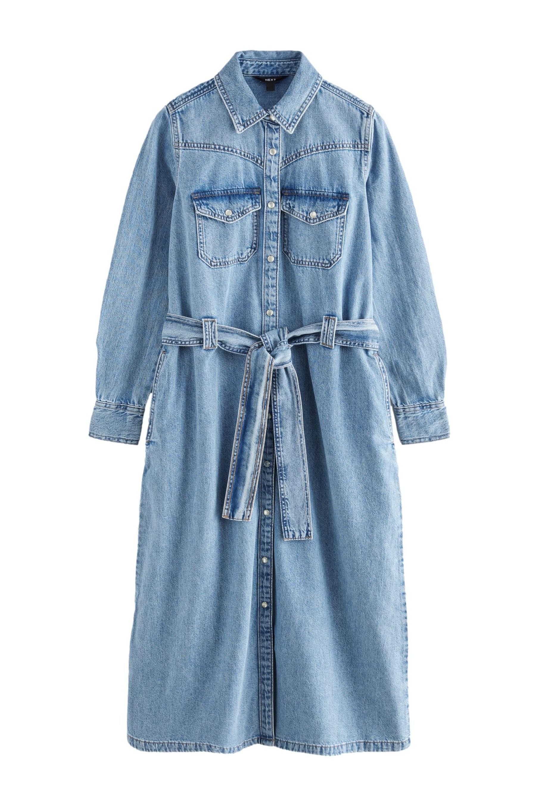 Next Jeanskleid Jeans-Midikleid mit gestuftem Frontsaum günstig online kaufen